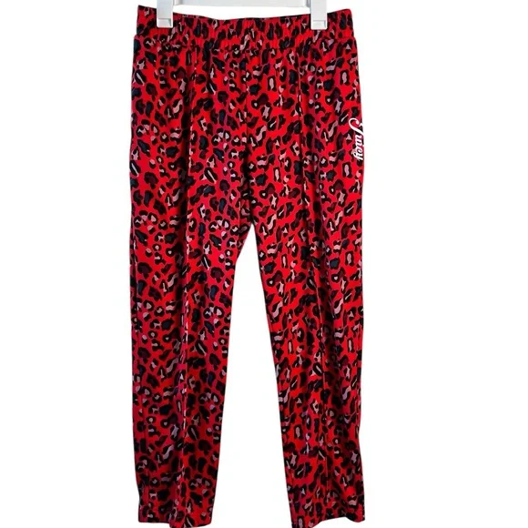 Juicy Couture Black Label Tracksuit Set Red Leopard Print Hoodie Pants Y2K Retro